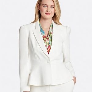 Tahari asl ivory peplum jacket